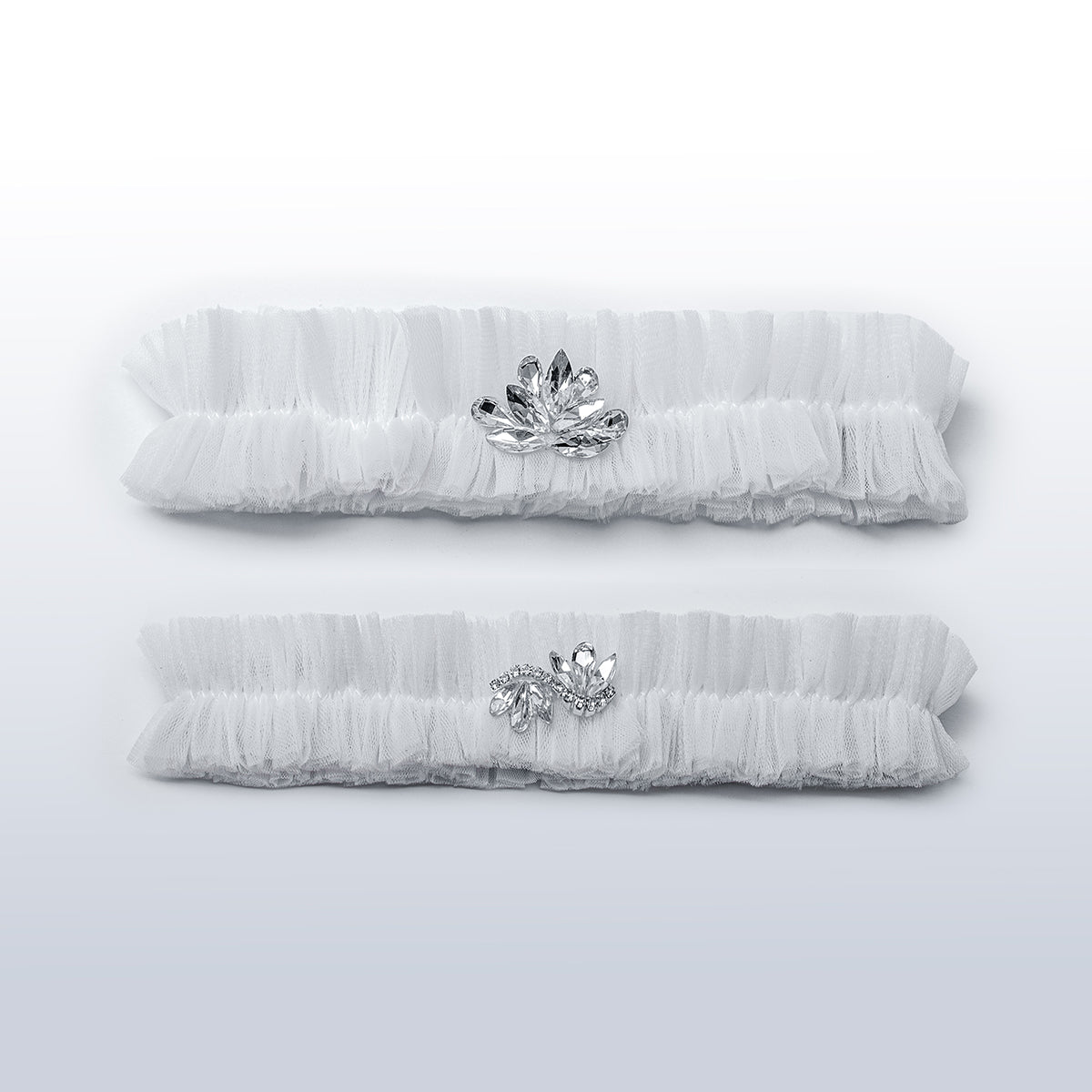 Brautstrumpfband 2er Set Weiß Ideale Hochzeit, Personalisiert