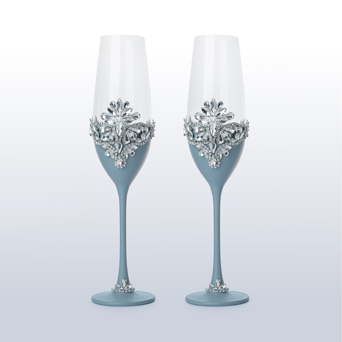 Hochzeitsflöten 2er Set Blue Infinity Hochzeit