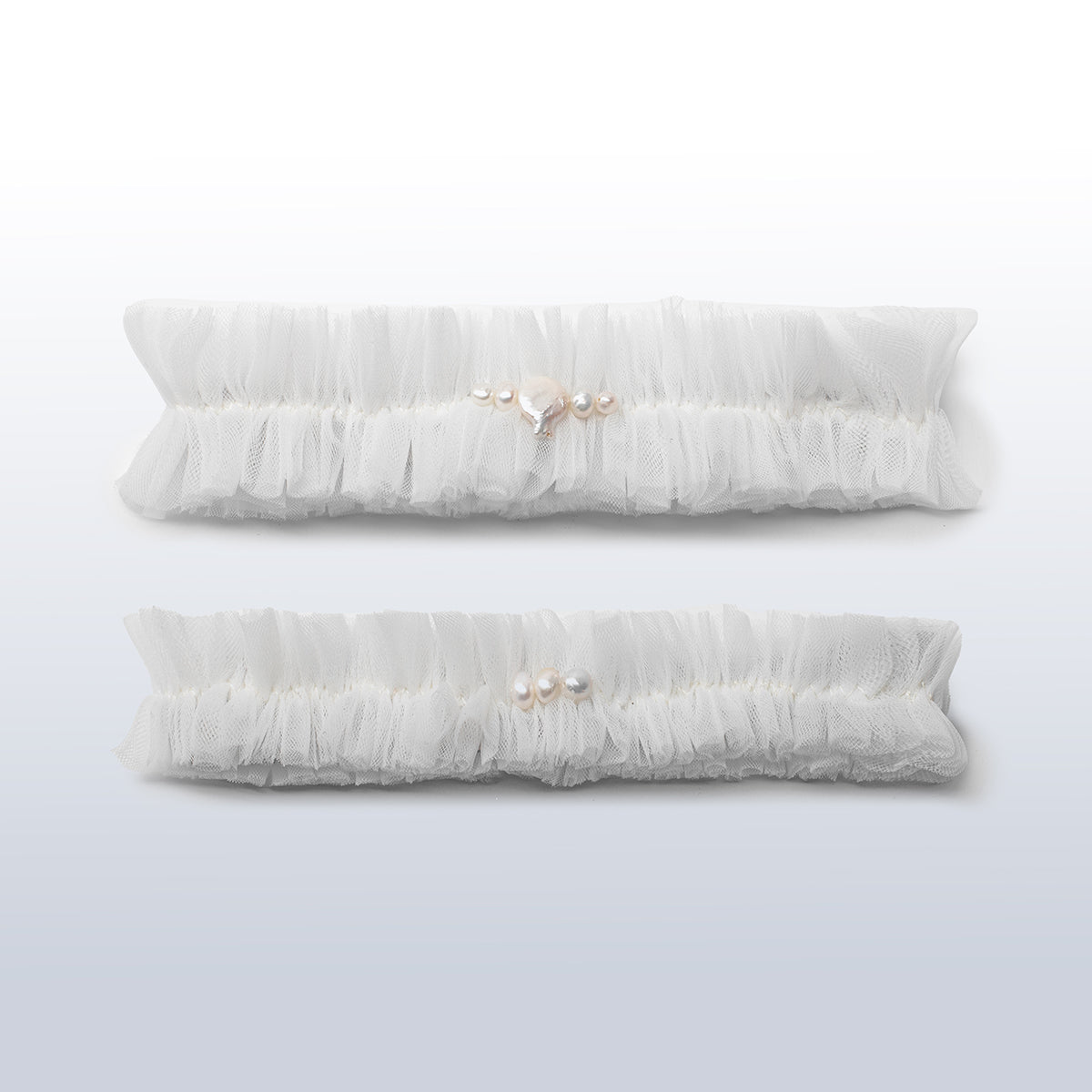 Wedding garter Set of 2 White Pearl Personalized