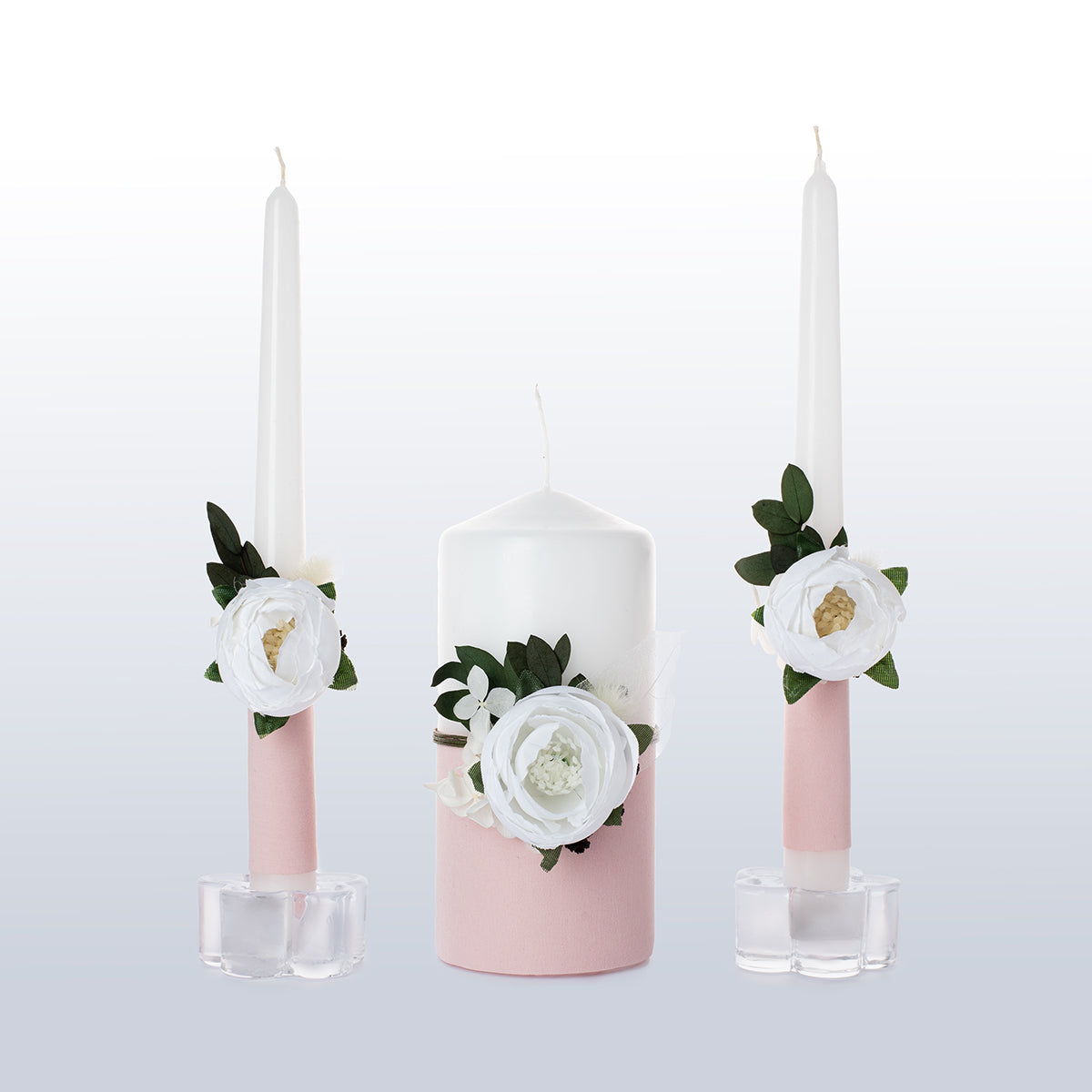 Einheitskerze 3er Set Blush Pink Pfingstrose Hochzeit