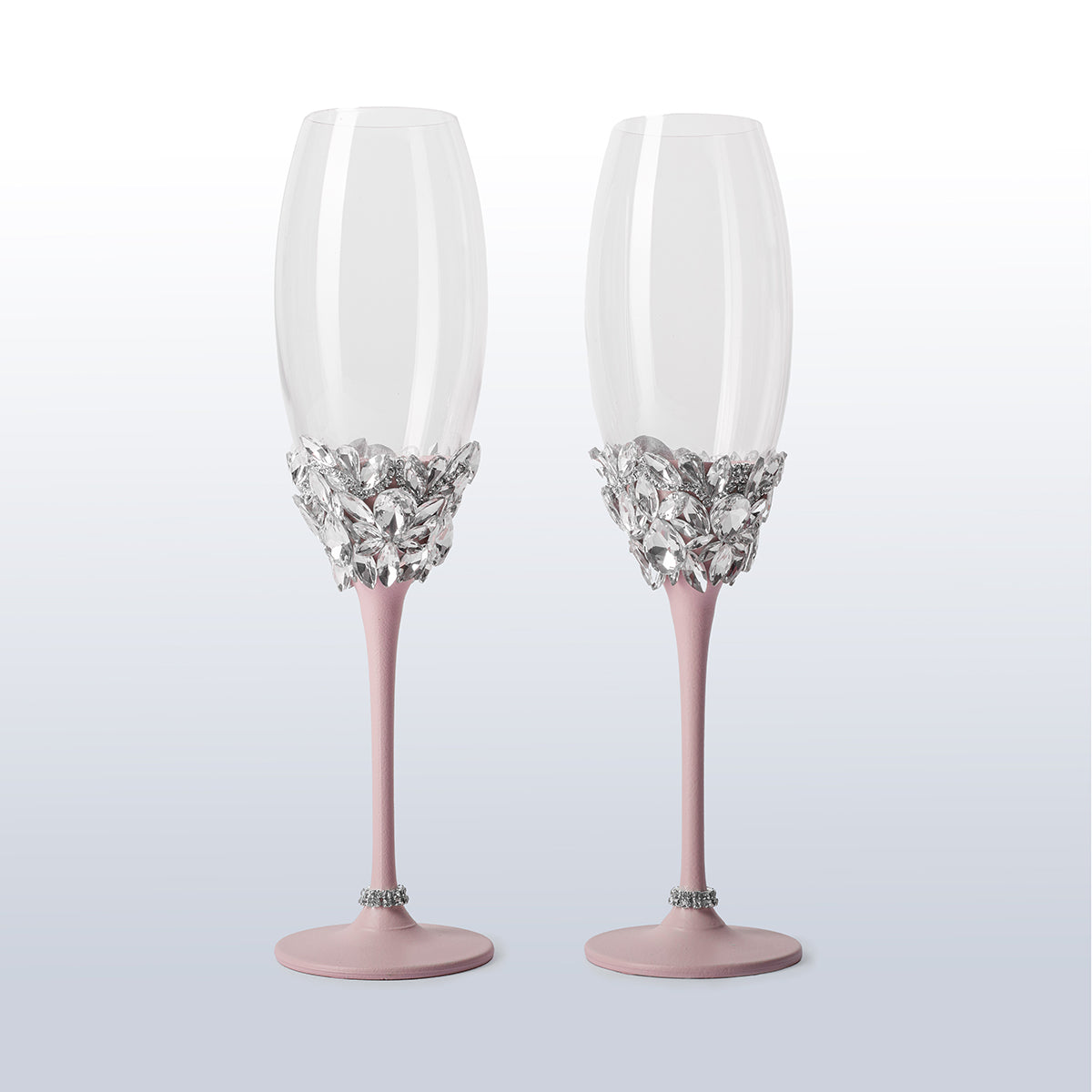 Champagne flutes Pair Pink Happiness wedding