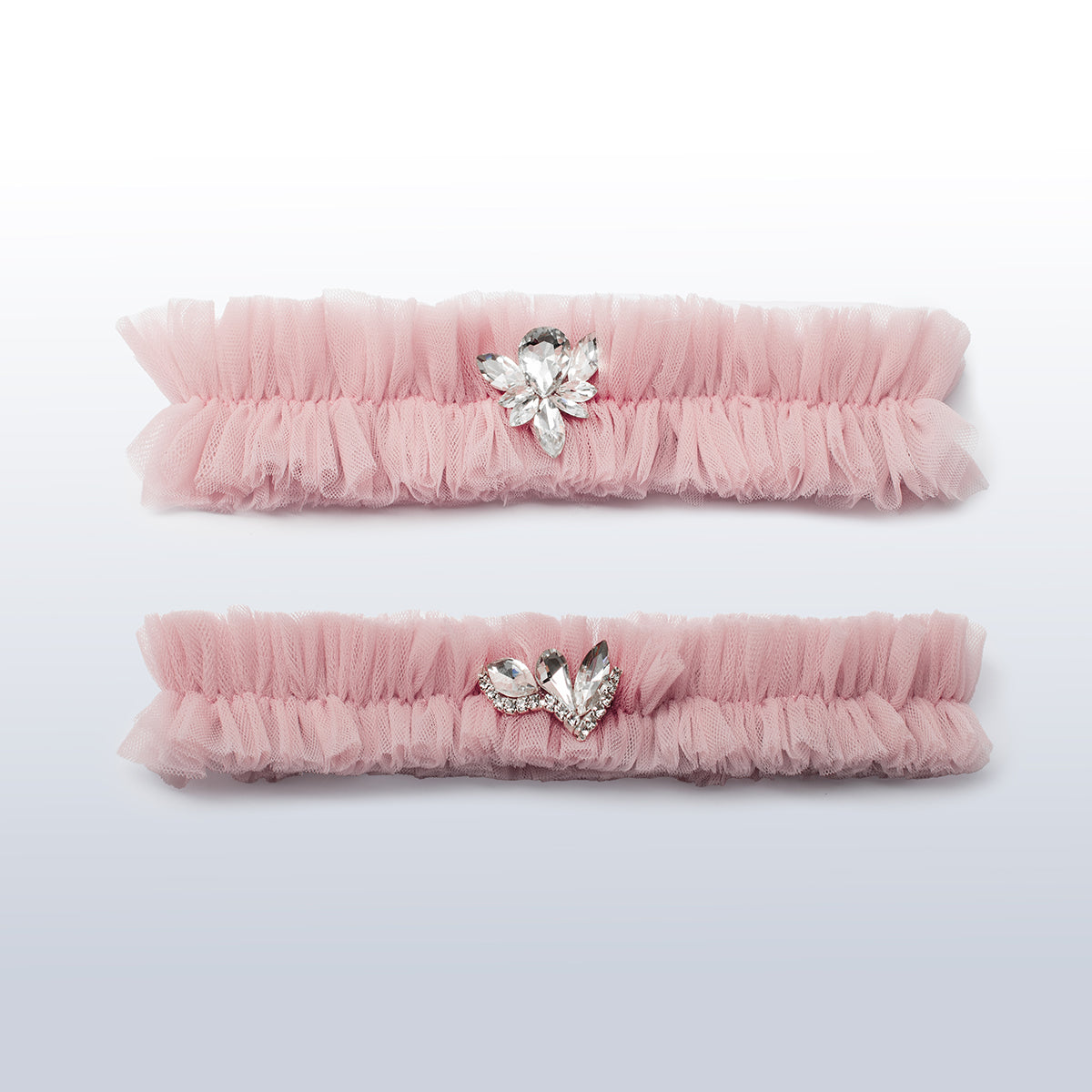 Hochzeitsstrumpfband 2er Set Pink Blush Happiness