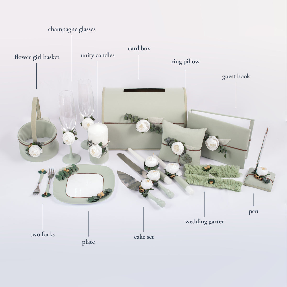 Guest book Sage green Forest wedding, Personalized