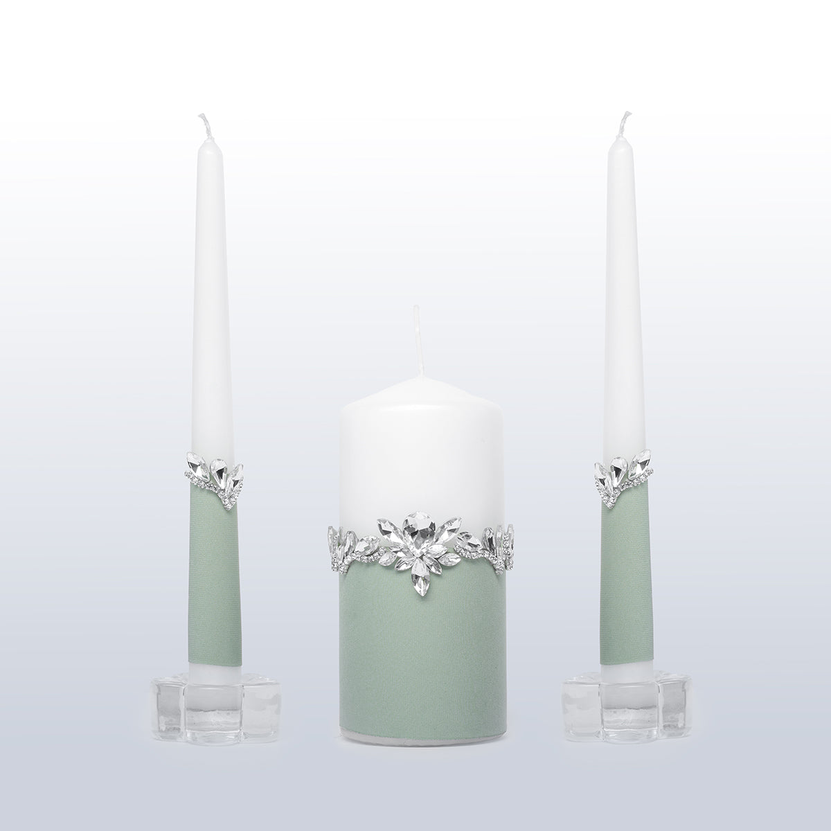 Einheitskerze 3er Set Salbeigrün Forever Hochzeit