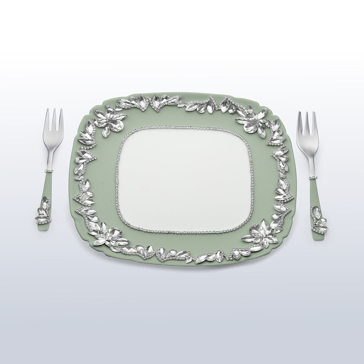 Hochzeitsteller Salbeigrün Forever Personalisiert