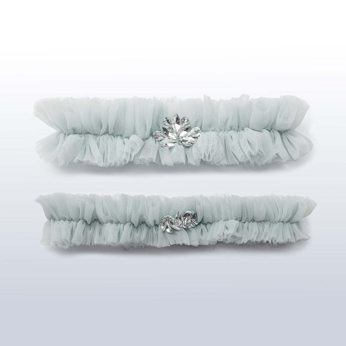 Strumpfband Set Dusty Blue Infinity Personalisiert