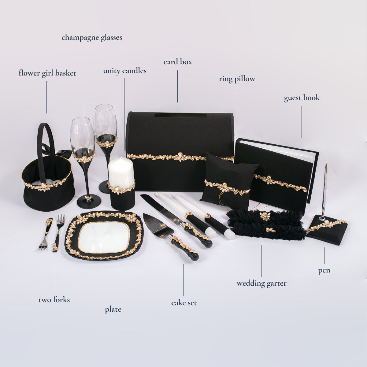 Wedding guest book and pen Sacrament Black