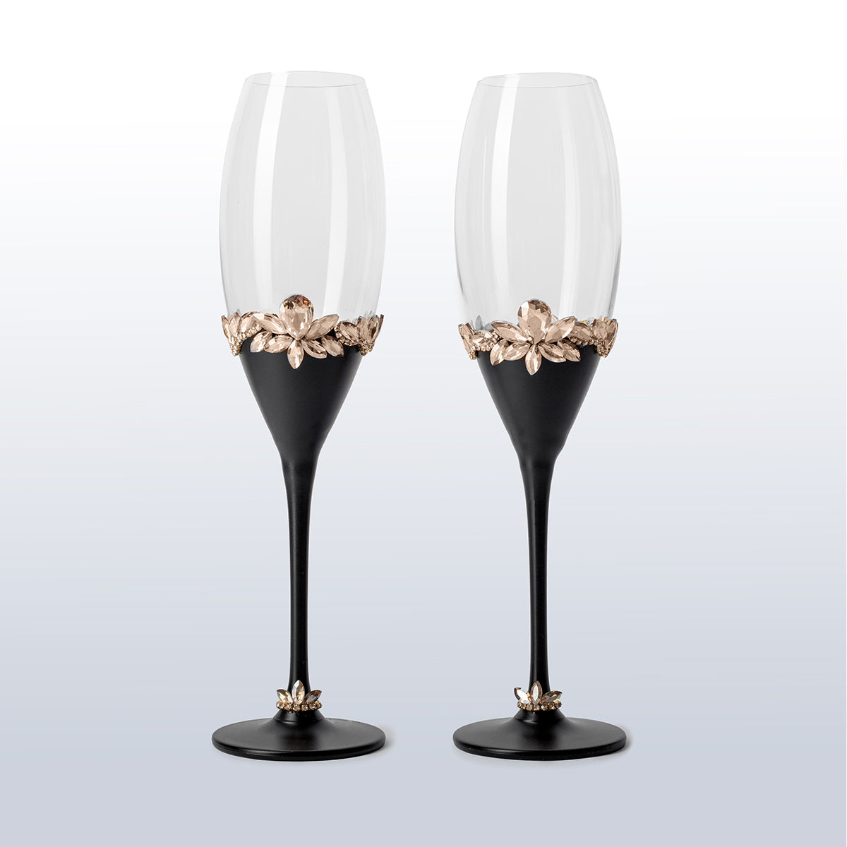 Champagnerflöten Paar Schwarzes Sakrament Personalisiert