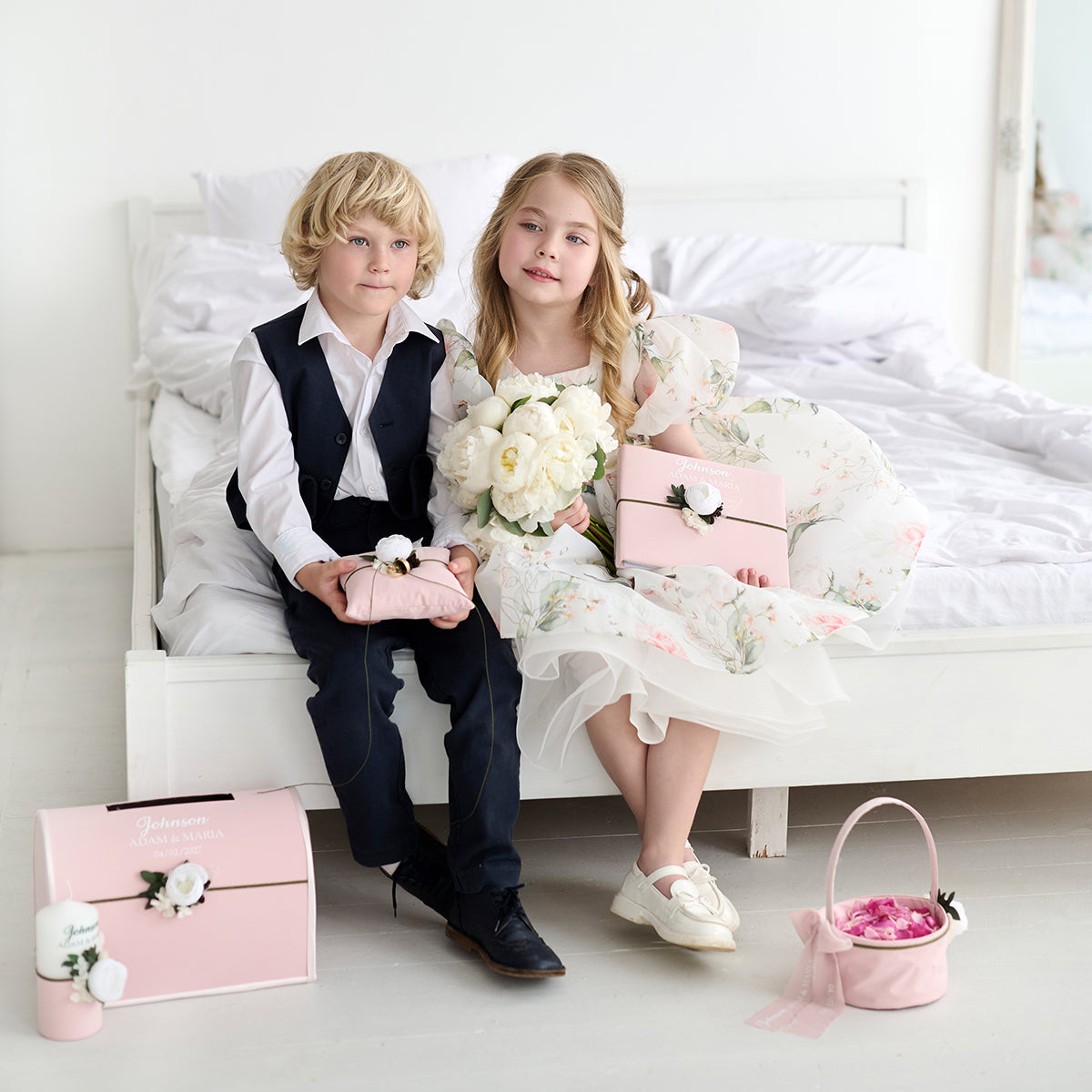 Hochzeitskartenbox Pfingstrose erröten rosa Hochzeit