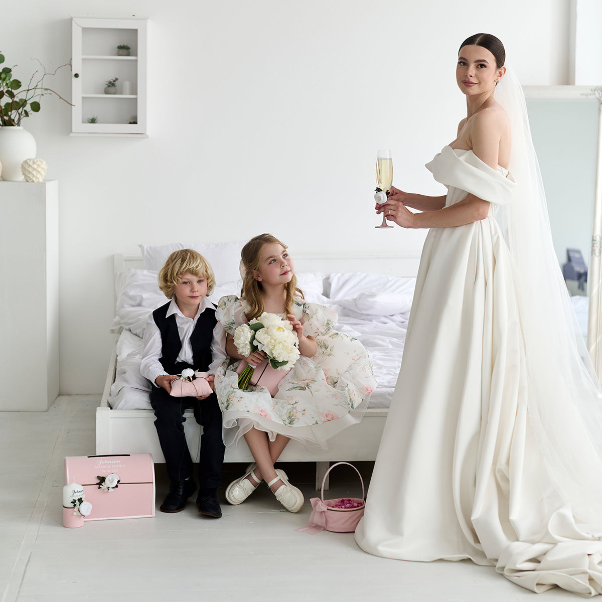 Hochzeitsgläser 2er Set Blush Pink Peony