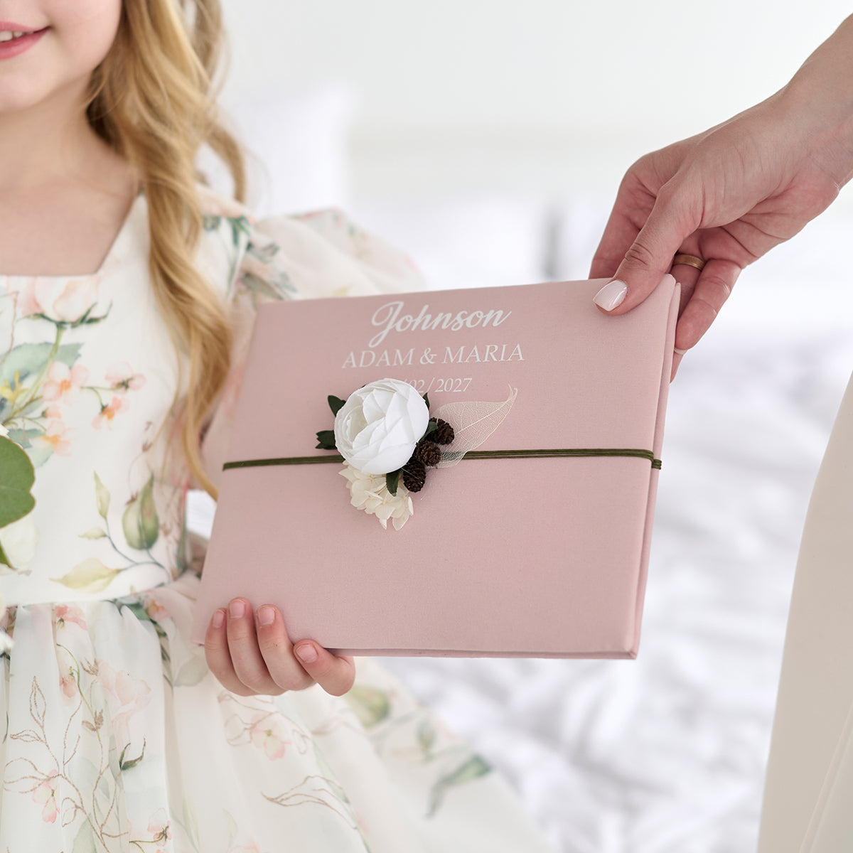 Guest book and pen Blush pink Peony wedding