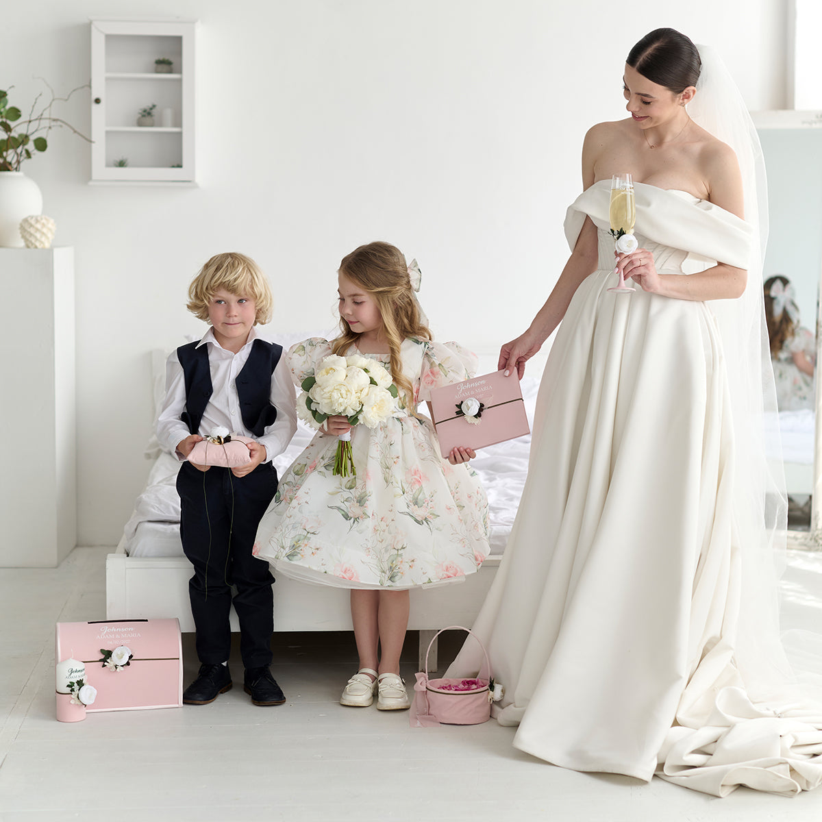 Hochzeitskartenbox Pfingstrose erröten rosa Hochzeit