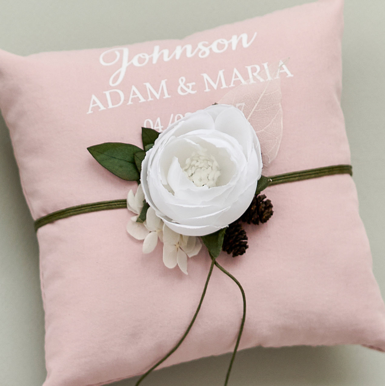 Ringkissen Blush rosa Pfingstrose Hochzeit