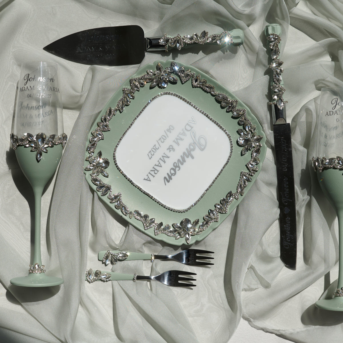 Hochzeitsgläser 2er Set Grün Forever Hochzeit