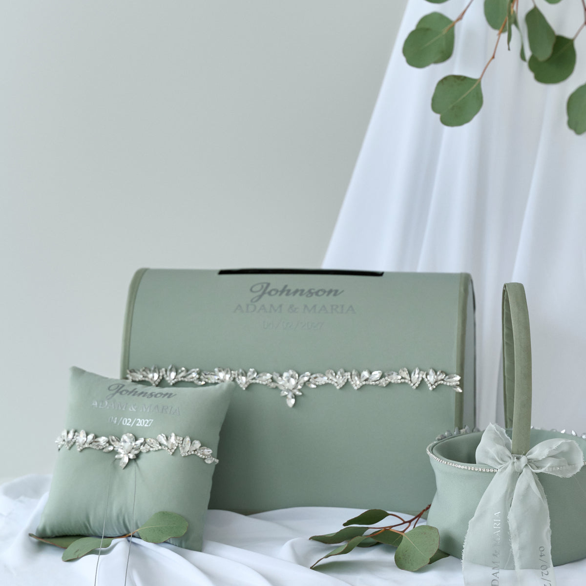 Kartenbox Hochzeit Salbeigrün Forever Wedding