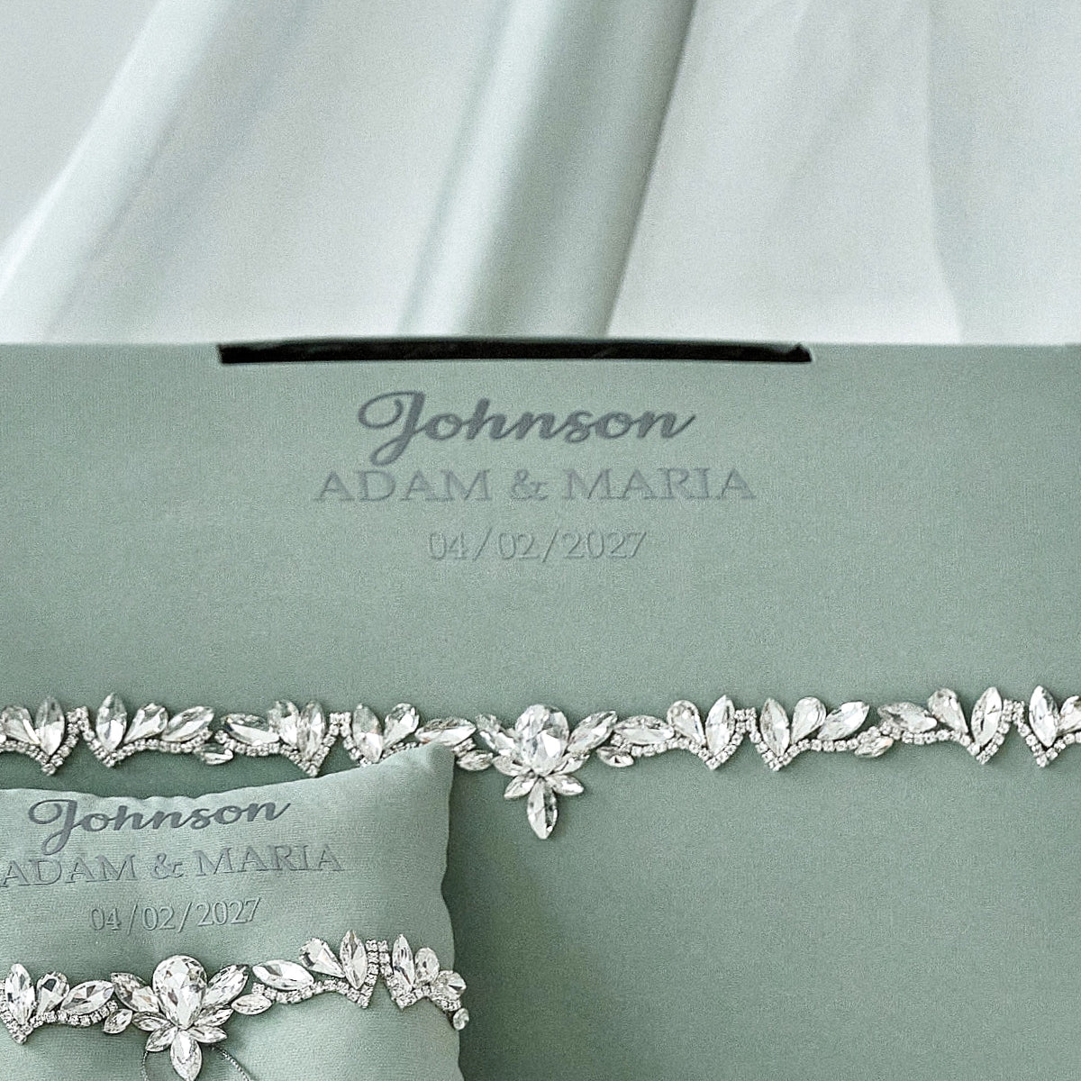 Kartenbox Hochzeit Salbeigrün Forever Wedding