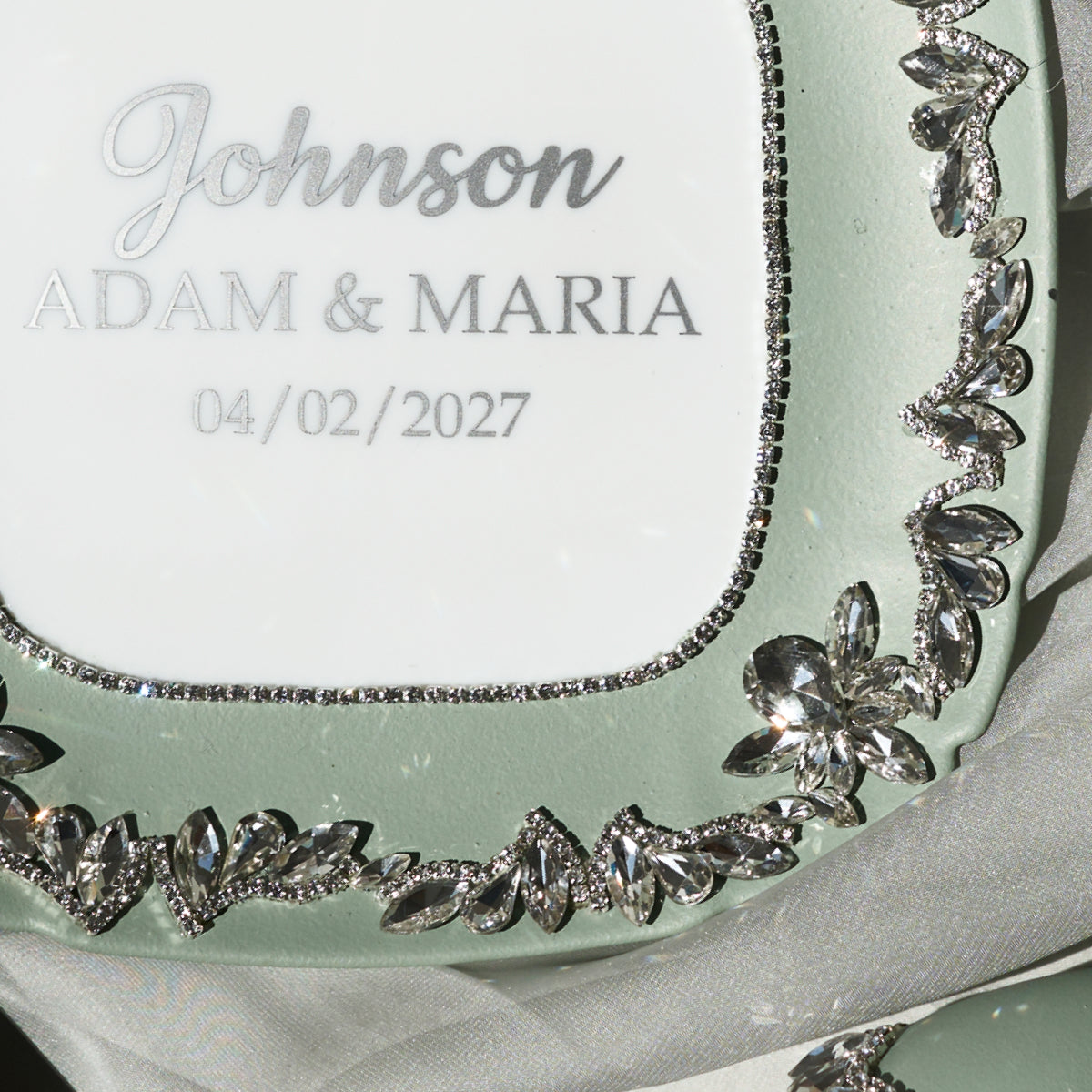 Hochzeitsteller Salbeigrün Forever Personalisiert