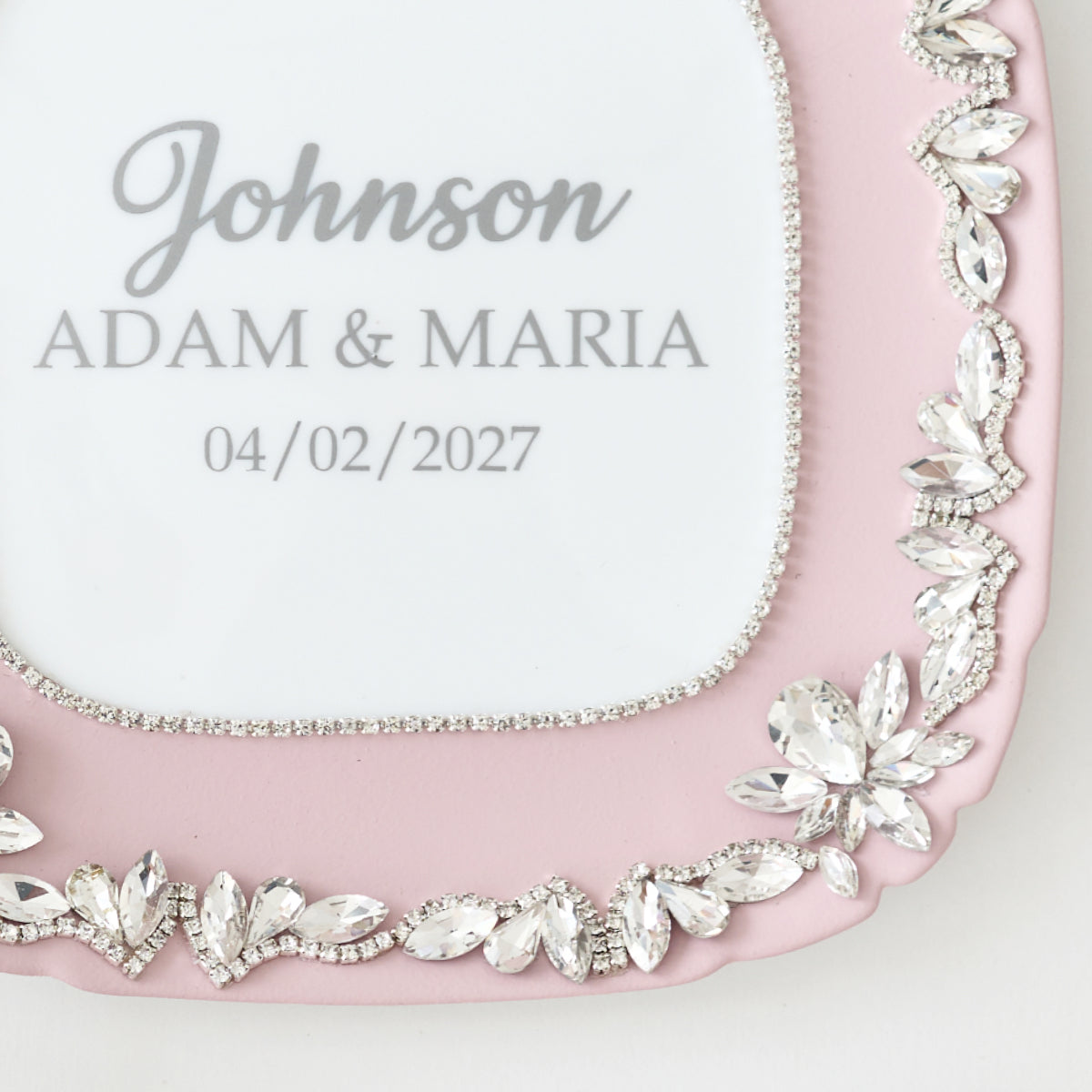 Hochzeitsteller Pink Blush Happiness Personalisiert