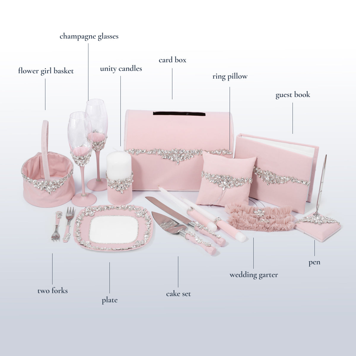 Wedding guest book Pink blush Happiness