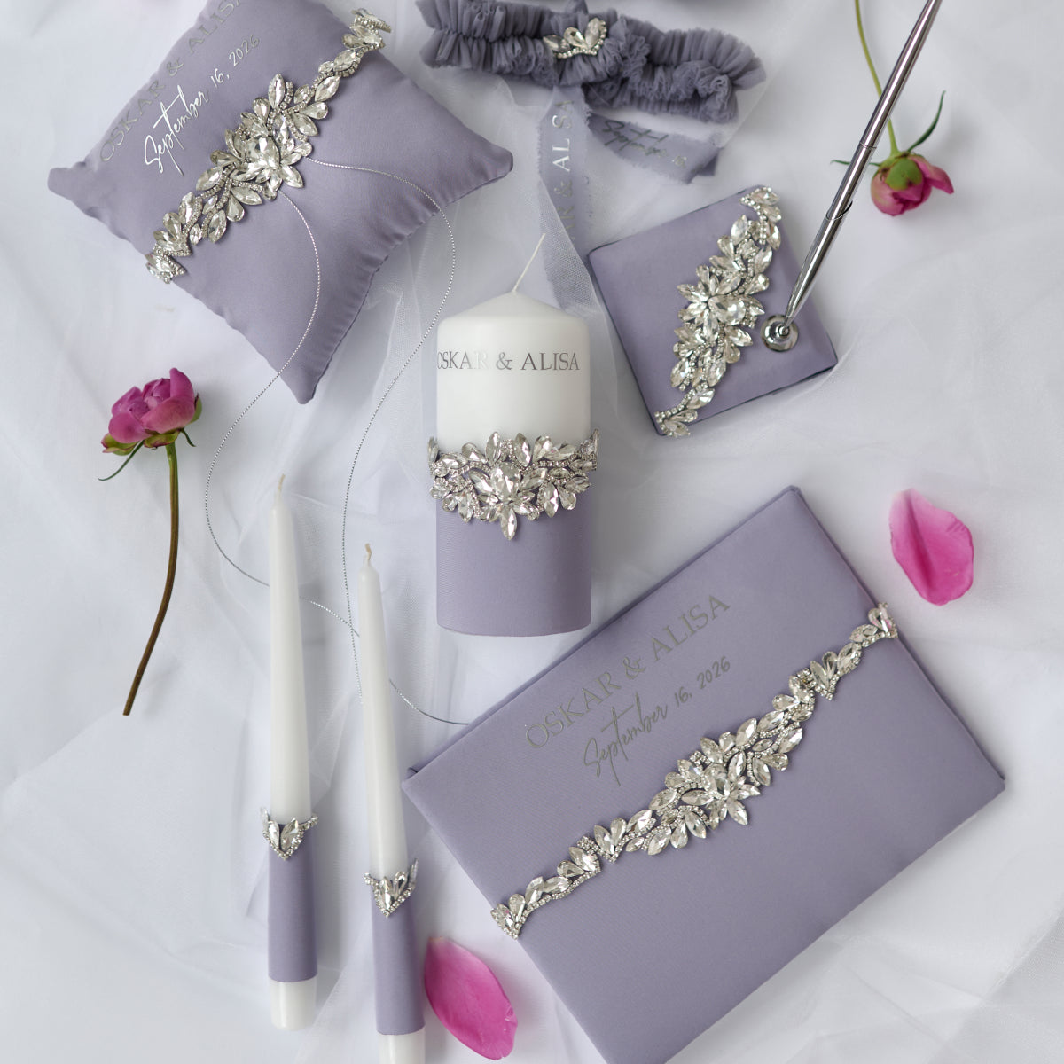 Einheitskerze 3er Set Purple Dream Hochzeit