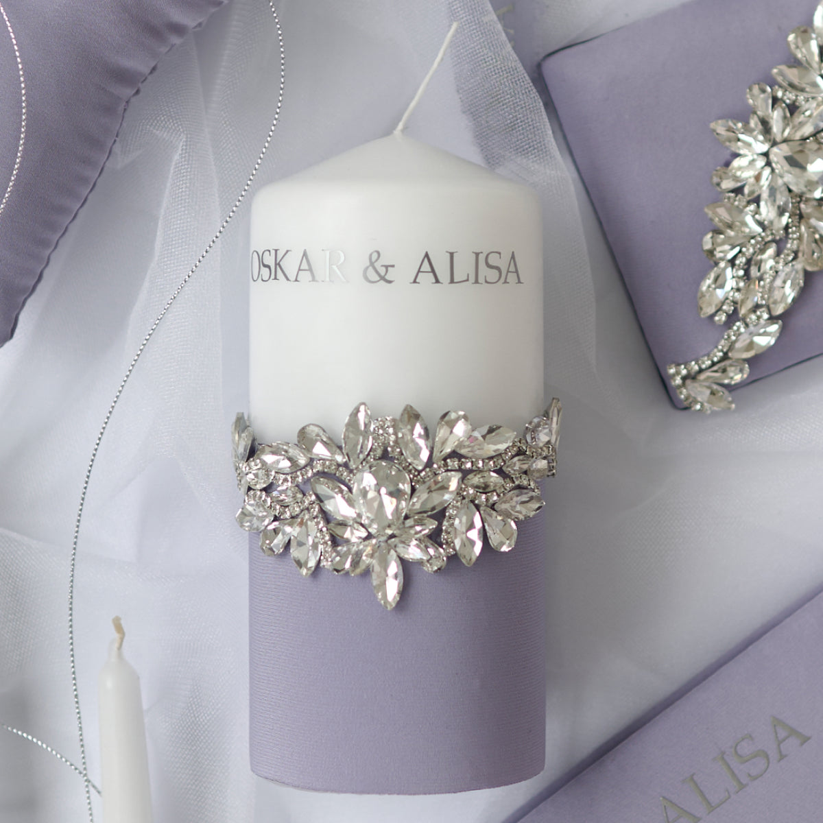 Einheitskerze 3er Set Purple Dream Hochzeit
