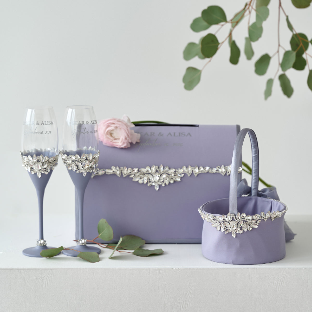 Blumenmädchenkorb Traum Lila Flieder Hochzeit