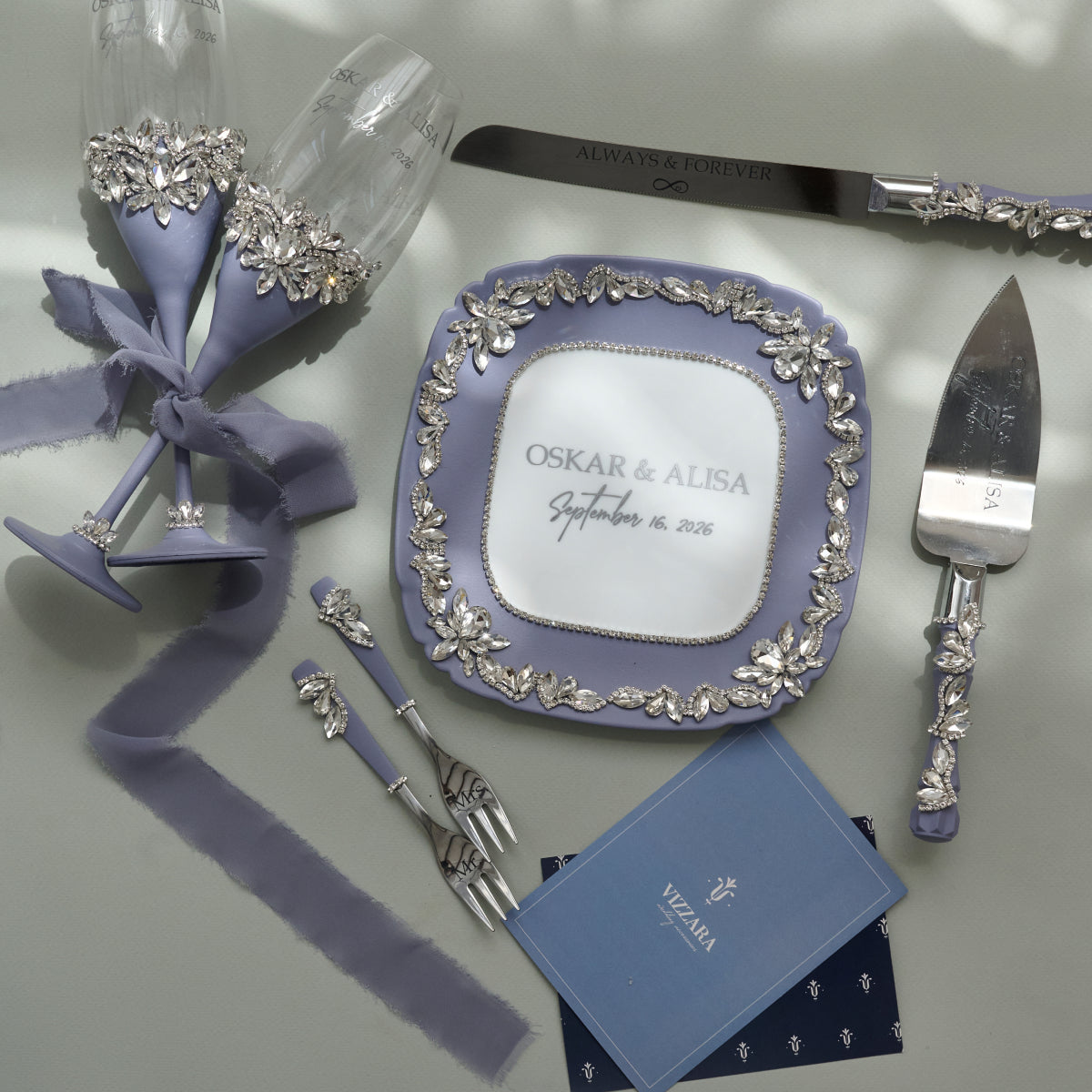 Cake server Purple Dream wedding Personalized