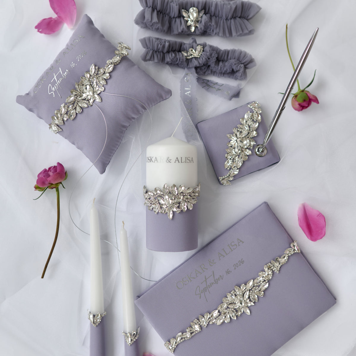Purple Dream Hochzeitsset 17-teilig Personalisiert