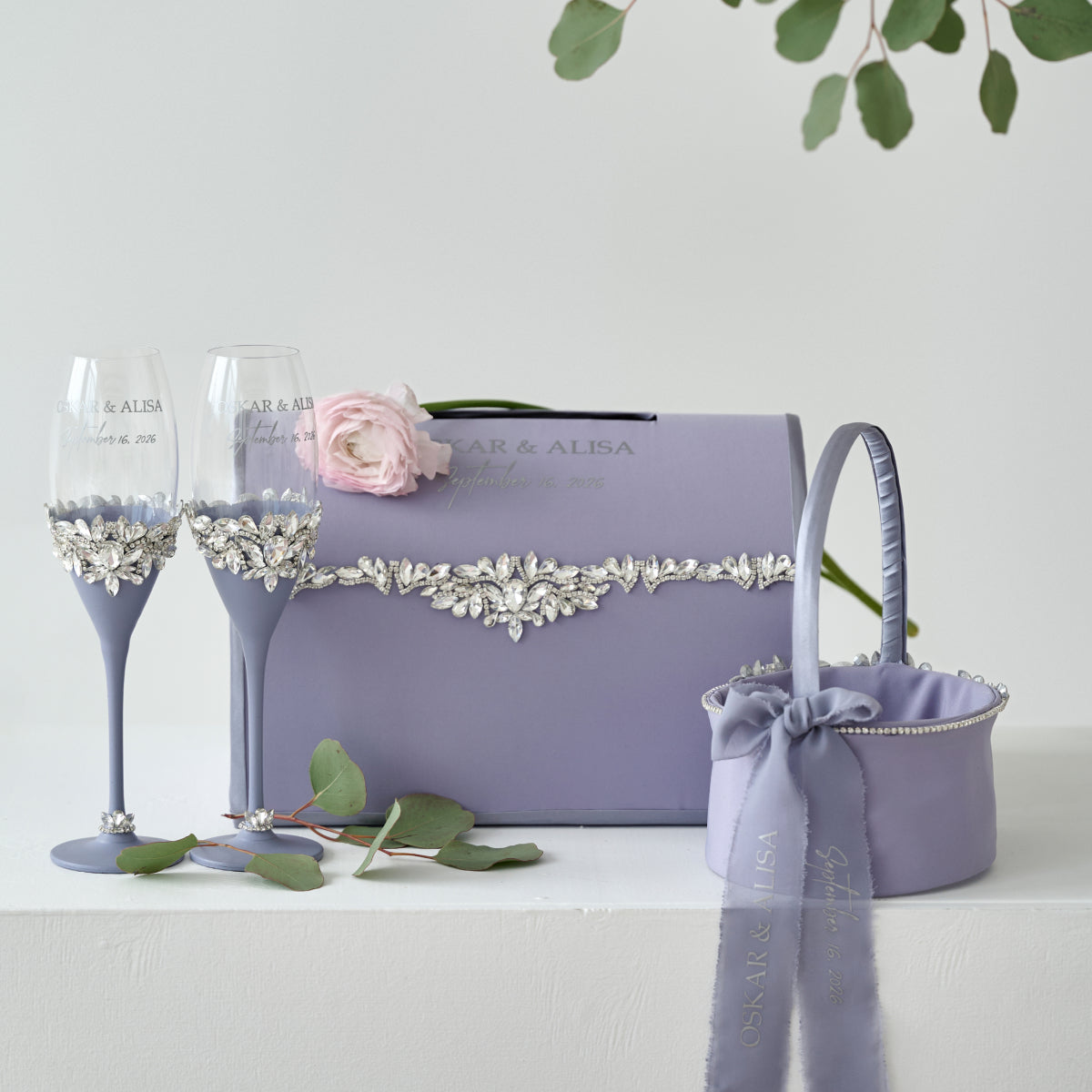 Purple Dream Hochzeitsset 17-teilig Personalisiert