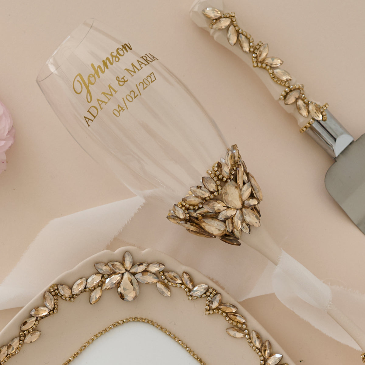 Hochzeitsflöten Paar Eternity Wedding Personalisiert