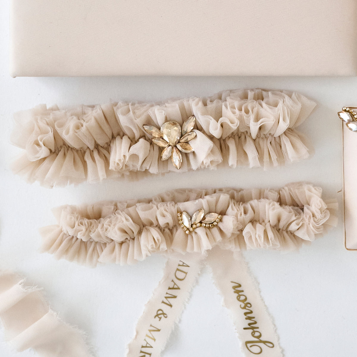 Brautstrumpfband 2er Set Eternity Wedding, Personalisiert