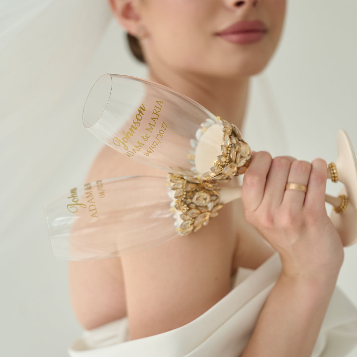 Beiges Eternity Hochzeitsset 17-teilig Personalisiert