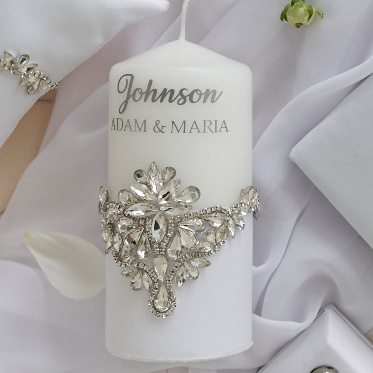 Hochzeitskerzenset Weiß Ideal Personalisiert