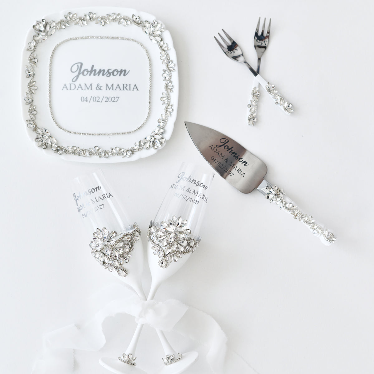 Hochzeitsteller Weiß Ideale Hochzeit, Personalisiert