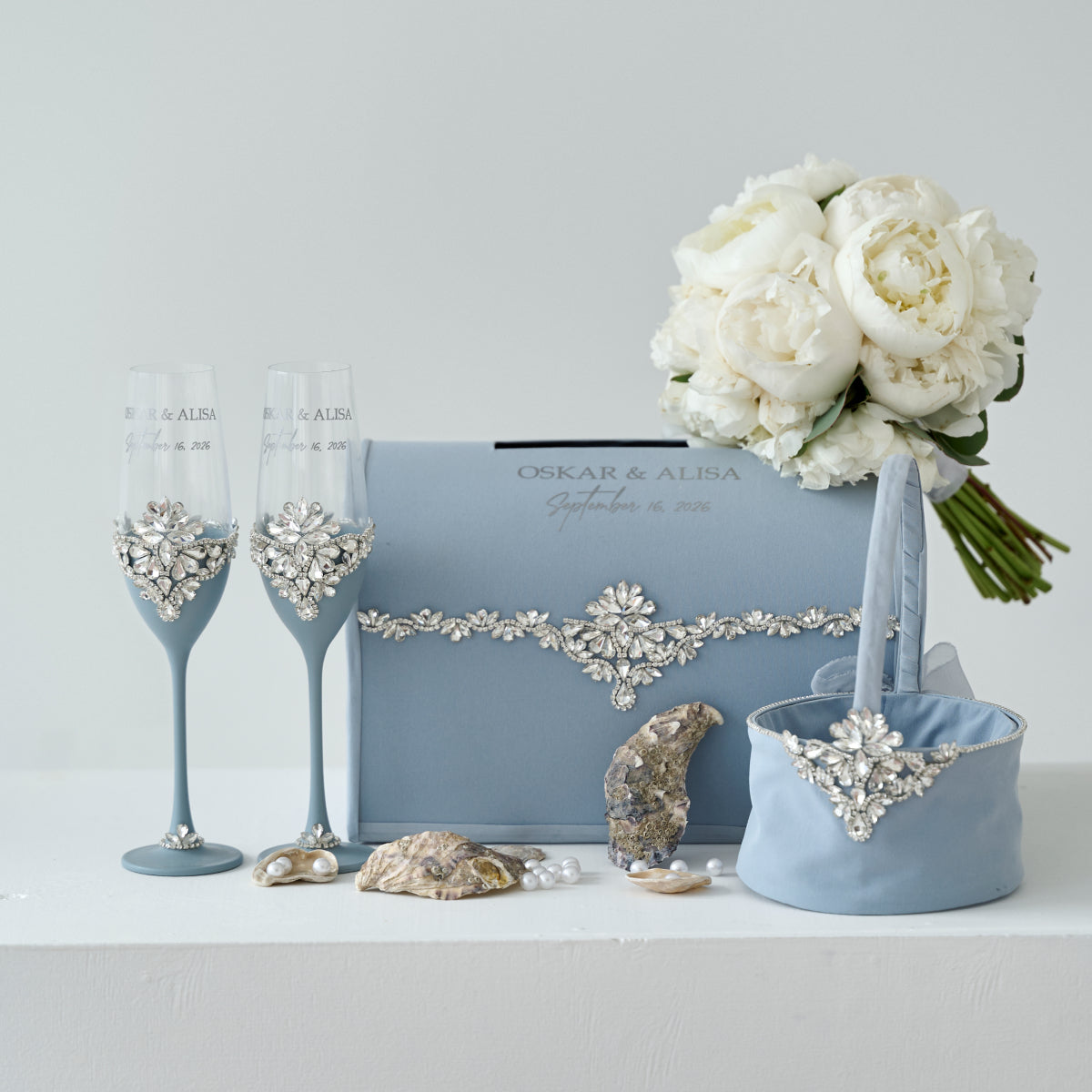 Hochzeitsbox Dusty Blue Infinity Hochzeit
