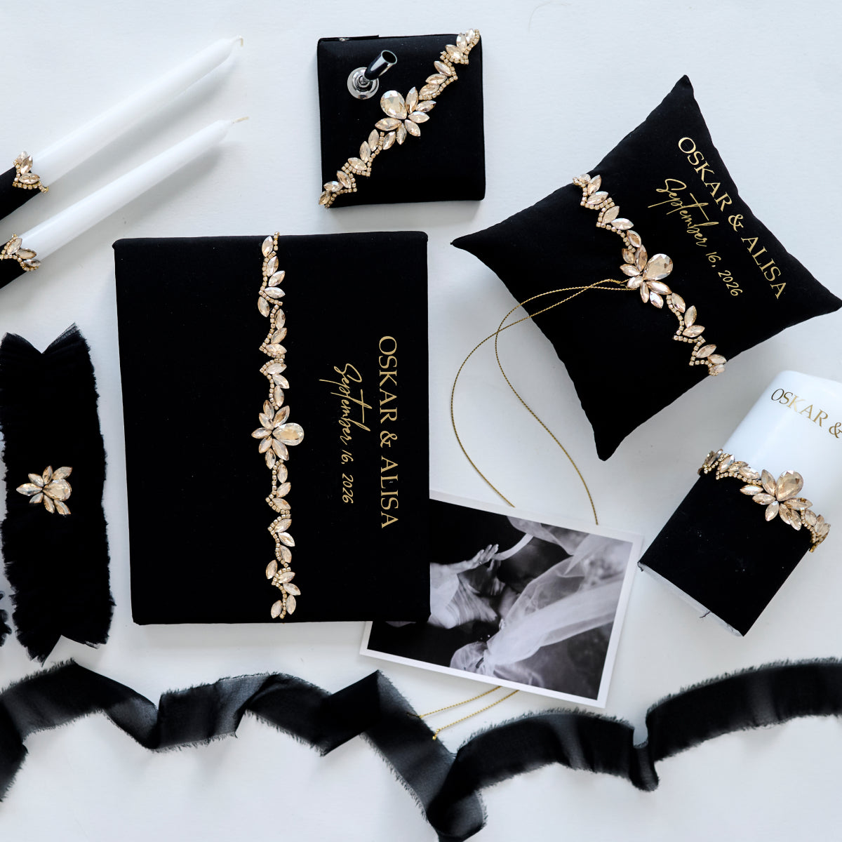 Ringkissen Schwarz Sakrament Hochzeit, Personalisiert