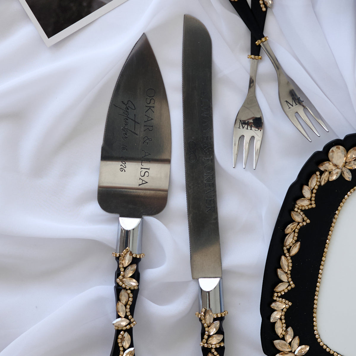 Tortenheber Set Schwarz Sakrament Hochzeit Personalisiert