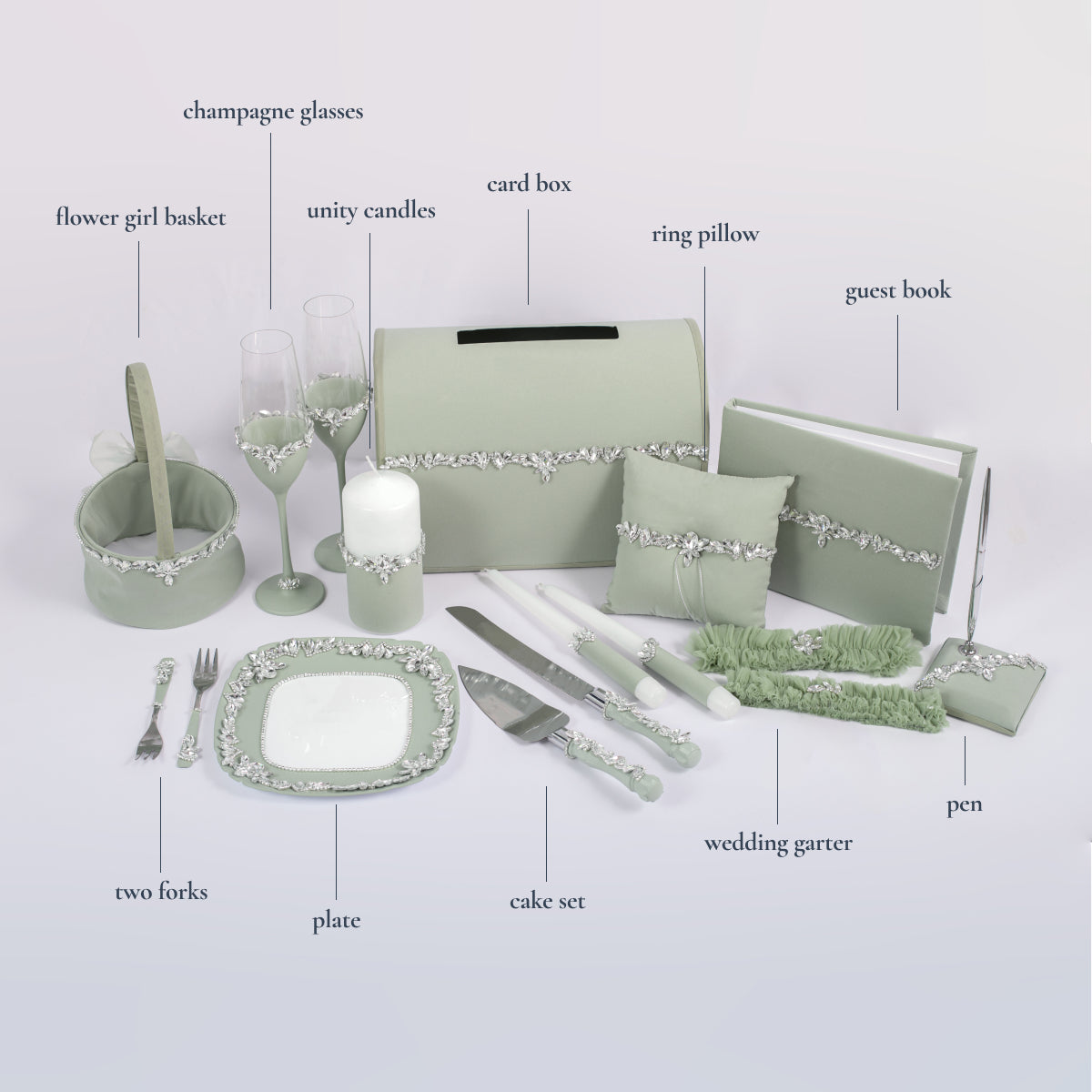 Card box wedding Sage green Forever wedding