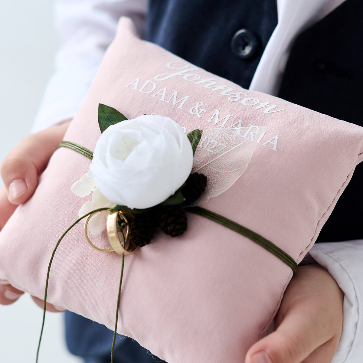 Ring bearer pillow Blush pink Peony wedding