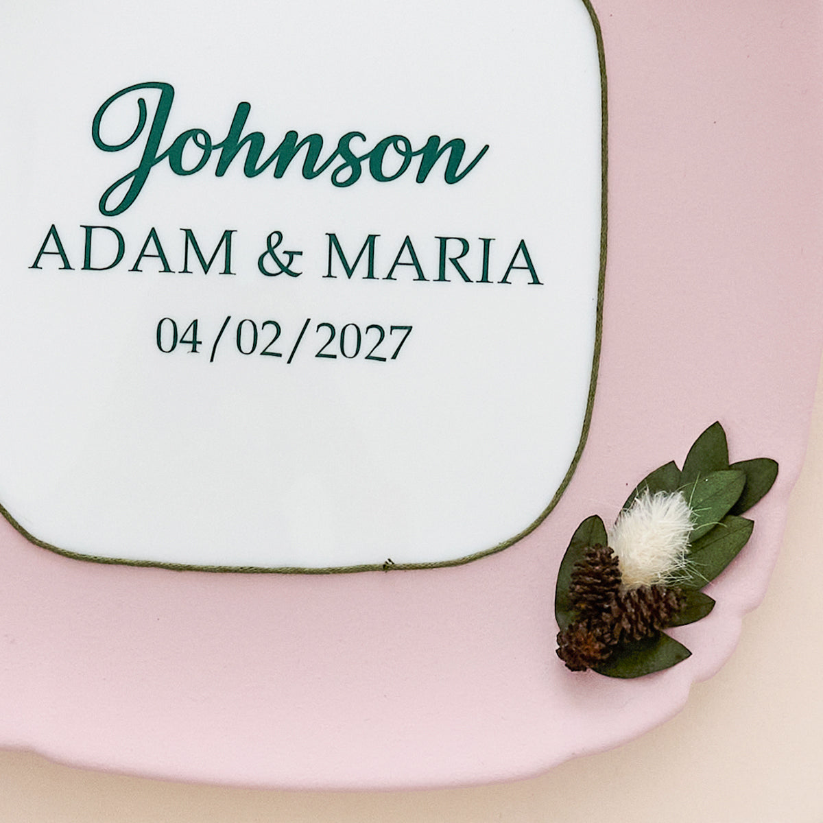 Wedding plate Blush pink Peony wedding