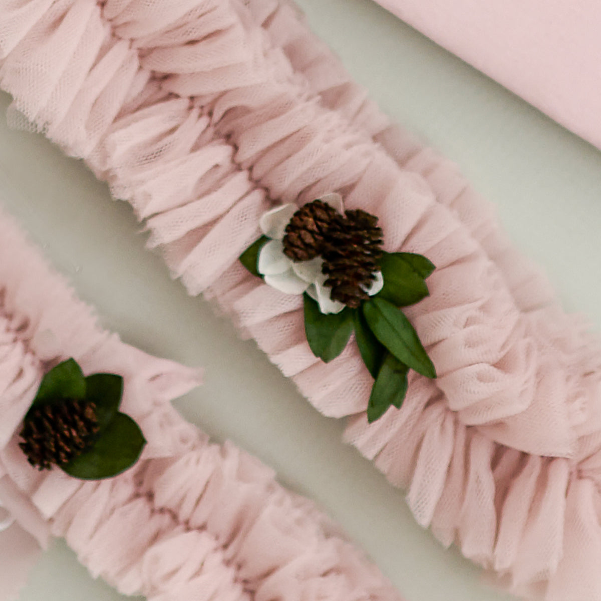 Wedding garters Set of 2 Blush pink Peony wedding