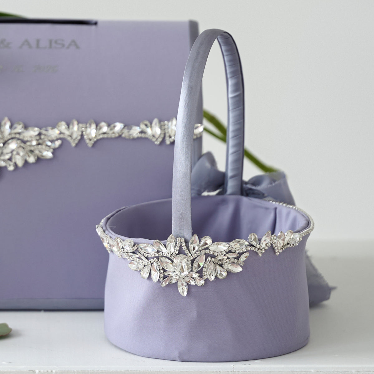 Flower girl basket Dream Purple Lilac wedding