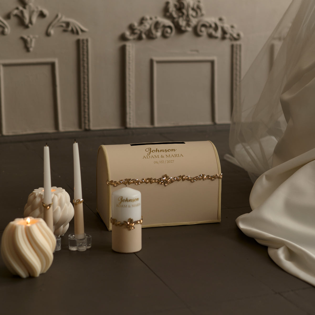 Card box Eternity Beige wedding