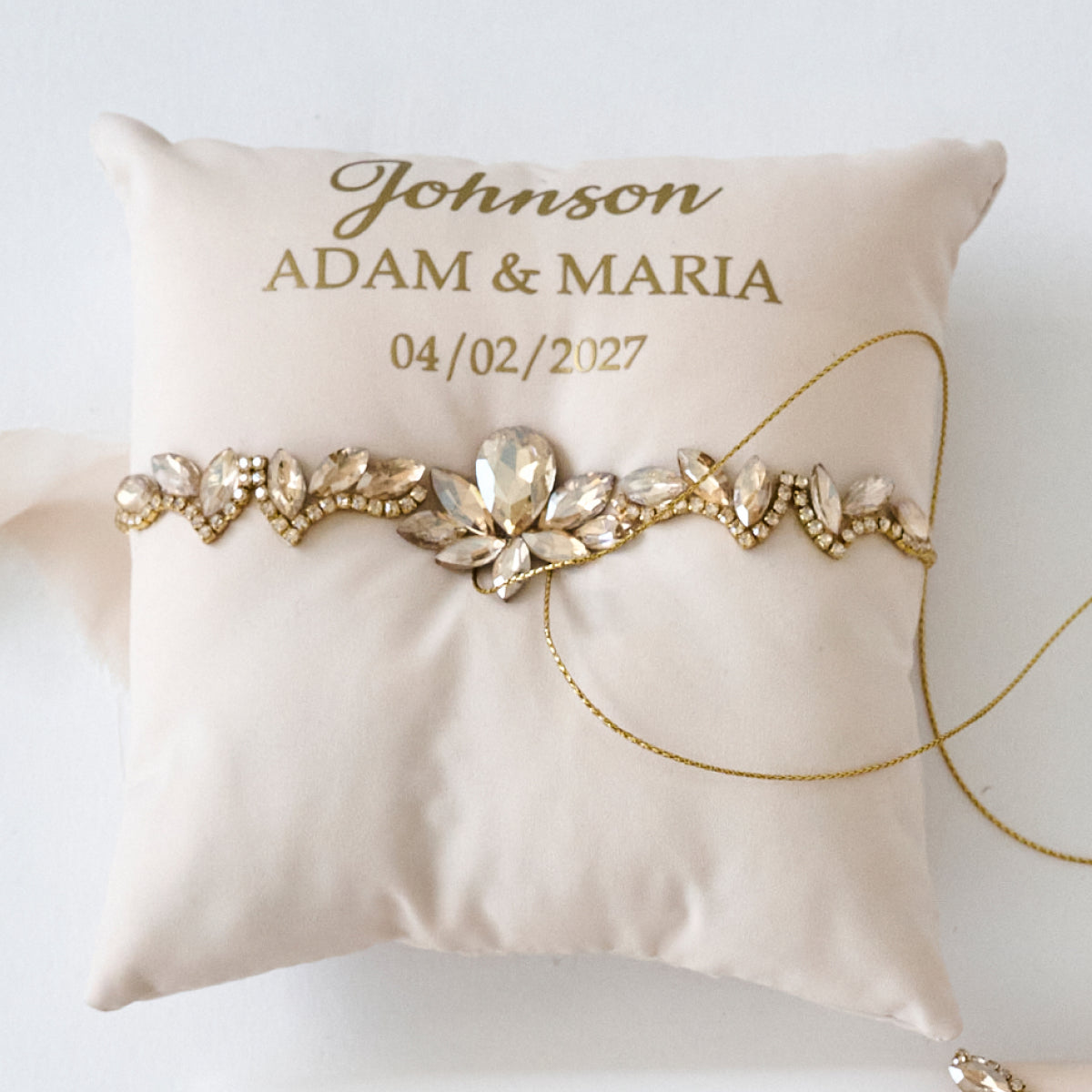 Ring bearer pillow Eternity wedding, Personalized