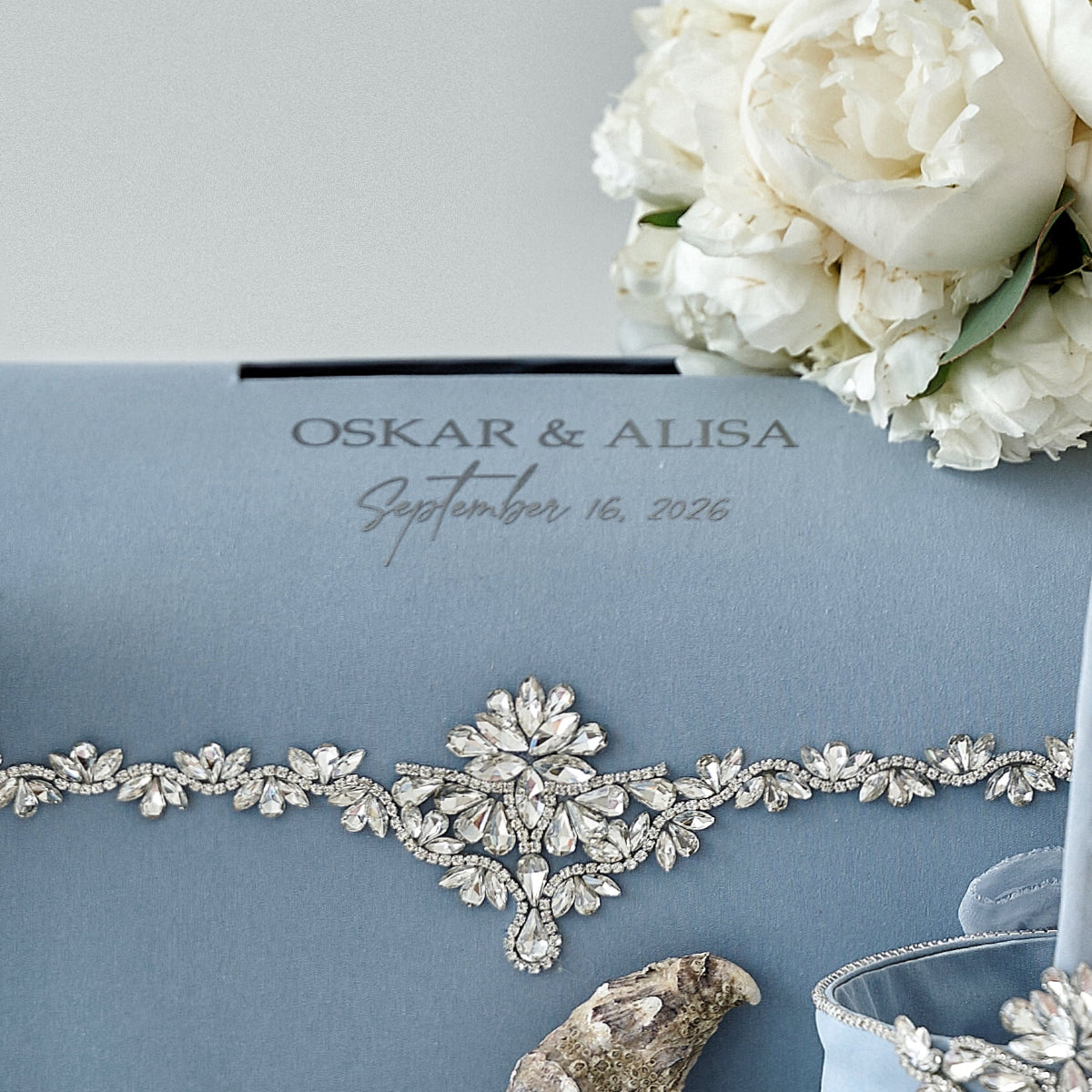 Wedding box Dusty blue Infinity wedding