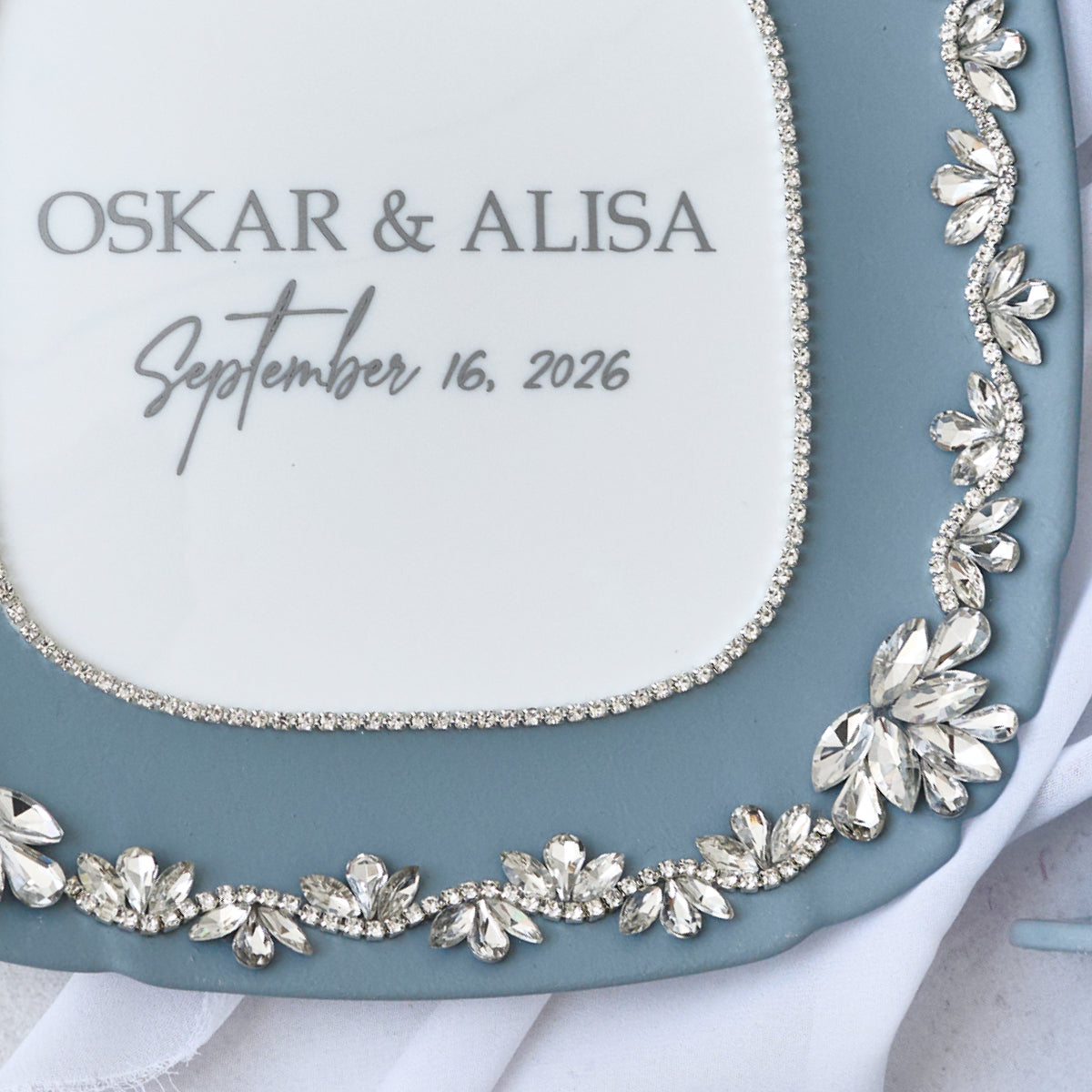 Wedding plate and forks Dusty blue Infinity