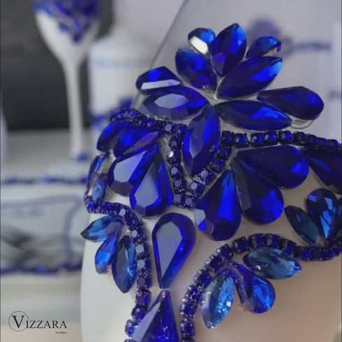 Champagne Glasses Set of 2 Royal Blue Weddings Wedding Glasses